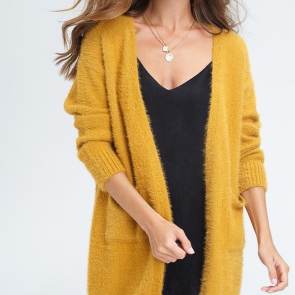 Sweaters - Mustard Cardigan Sweater